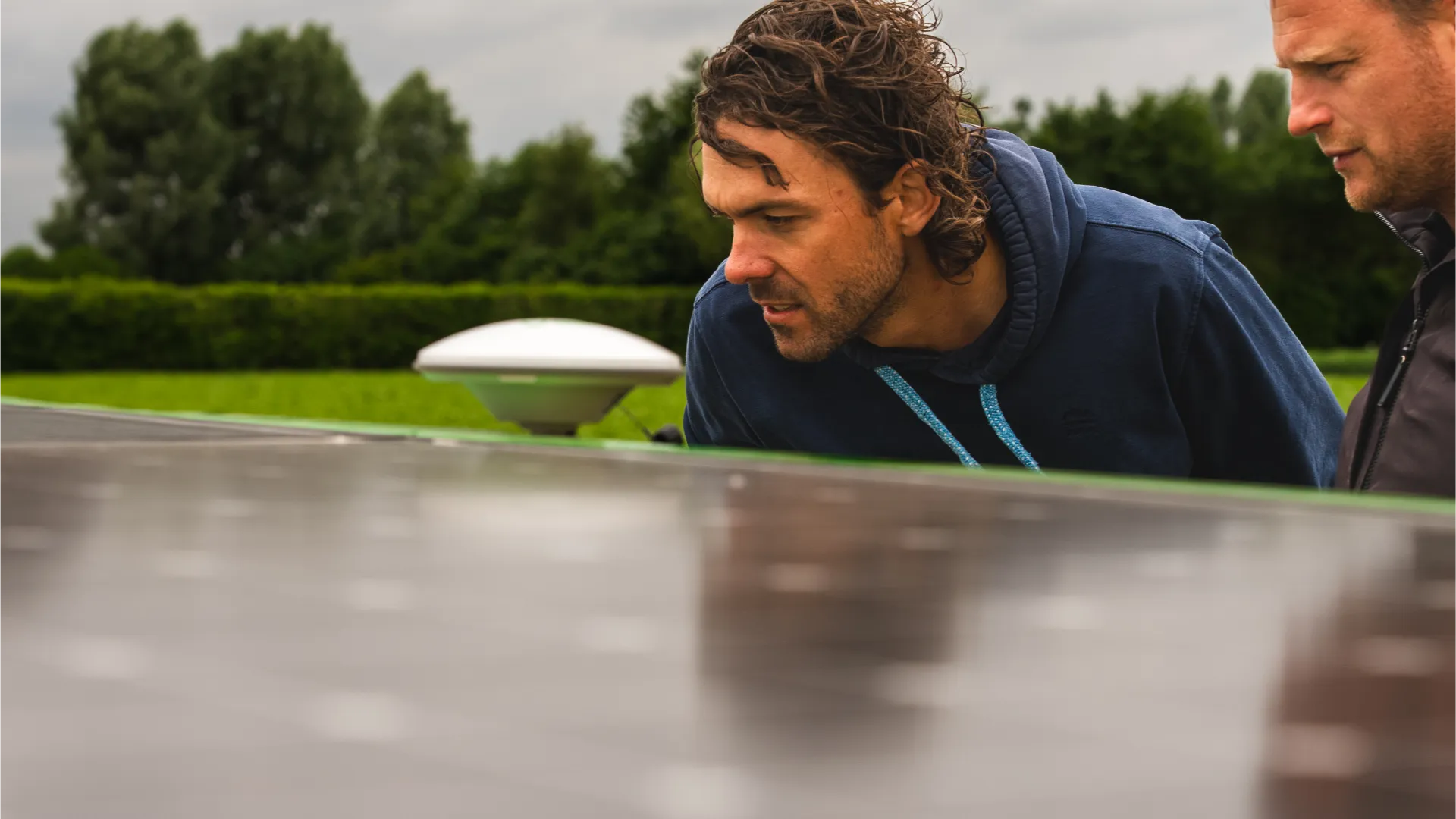 Arable farmer Jack Simons looking at farmdroid settings