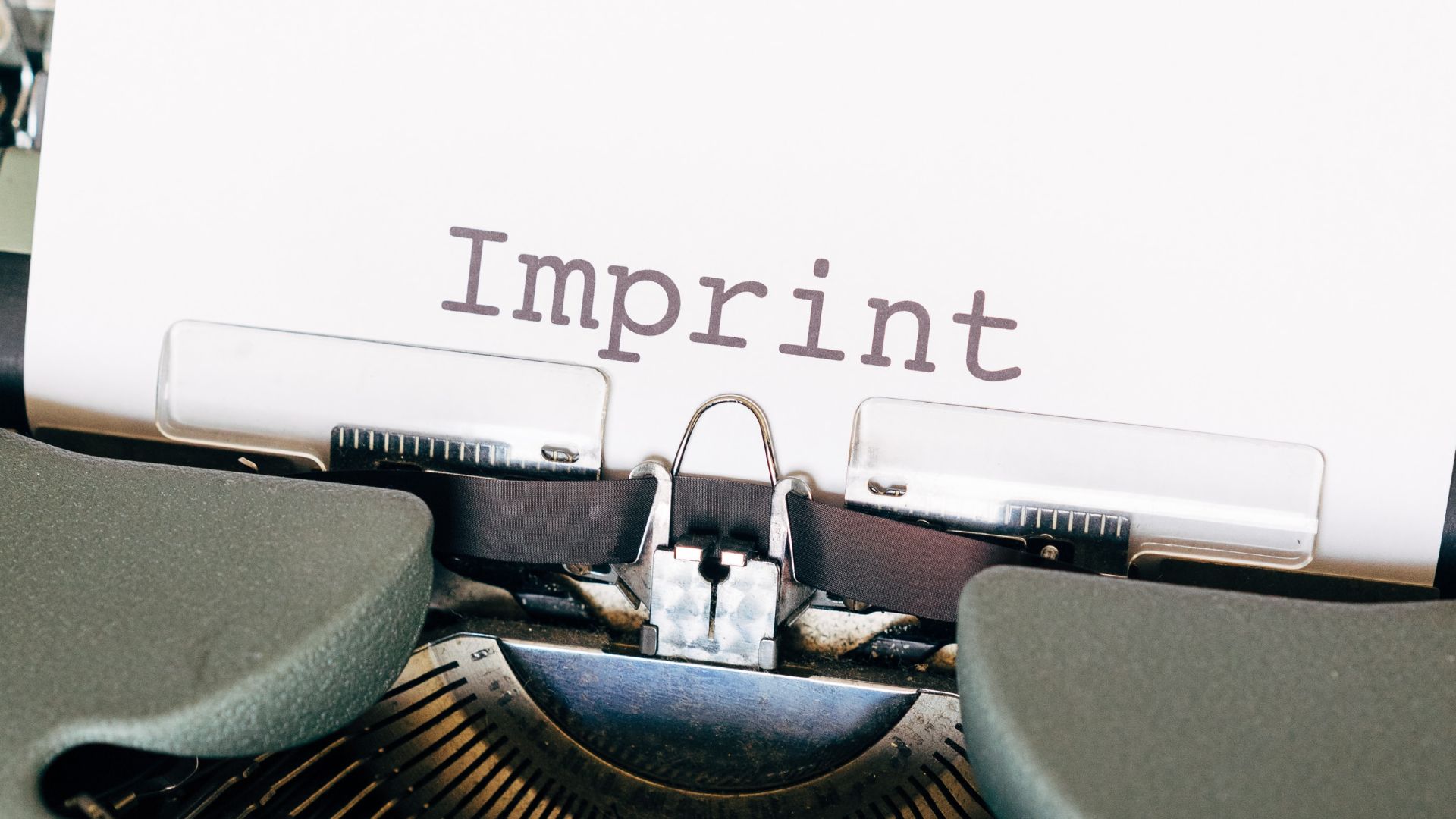 imprint written with typewriter